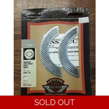 2002-06 Harley Davidson VRSCA V-Rod Engraved Front Sprocket Cover Inserts 44494-02 - NOS